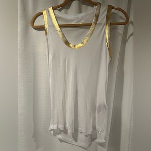 Zadig and Voltaire white and gold tank